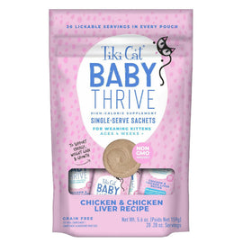 Tiki Cat Baby Thrive Chicken & Chicken Liver Grain-Free Wet Food Supplement for Kittens (0.28 oz x 20 pouches)