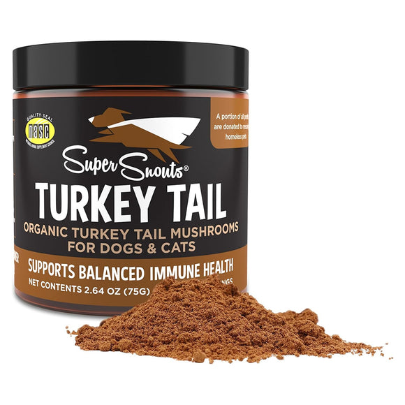 Super Snouts Turkey Tail Mushroom Organic Immune Health Supplement for Dogs & Cats