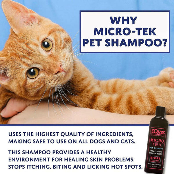 EQyss Grooming Products Micro-Tek Pet Shampoo Stops Scratching, Itching and Odor for Dogs & Cats (16 oz)