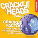 JW Pet Crackle Heads Ball Toy For Dogs- Assorted Colors