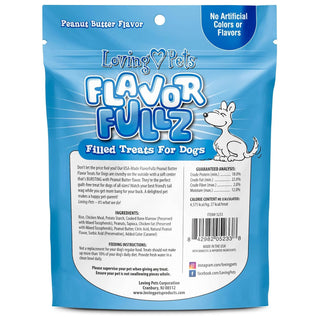 Loving Pets Flavorfullz Filled Peanut Butter Flavor Treats for Dogs -6oz