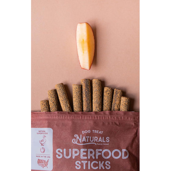 Dog Treat Naturals Superfood Sticks Duck & Apple Dog Treats (10 oz)