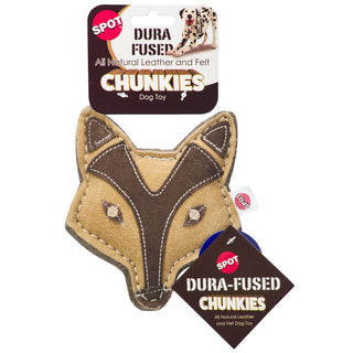 Spot Dura-Fused Chunkies Leather Fox Chew Toy For Dogs