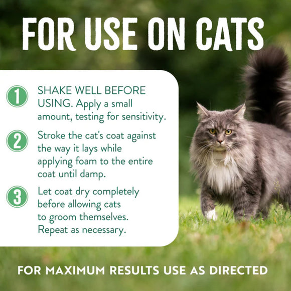 TropiClean Natural Flea & Tick No Rinse Shampoo for Cats (7.4 oz)