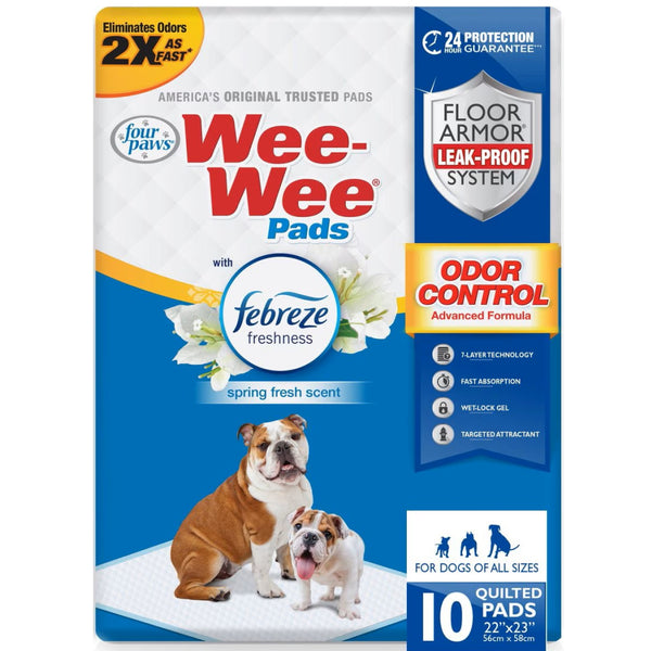 Four Paws Wee-Wee Odor Control Dog Training Pads with Febreze Freshness- 22x23"