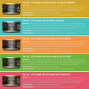 Different flavors of tiki after dark cat food 