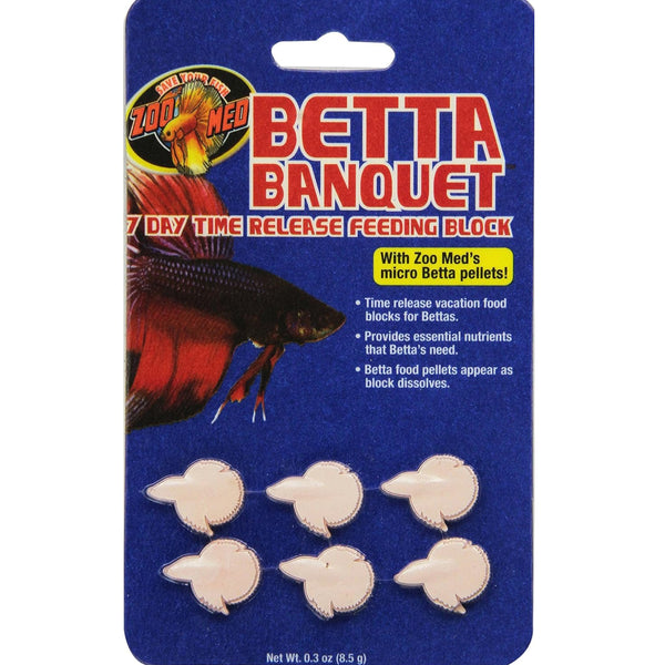 Zoo Med Betta Banquet 7 Day Release Fish Feeding Block (6 blocks)