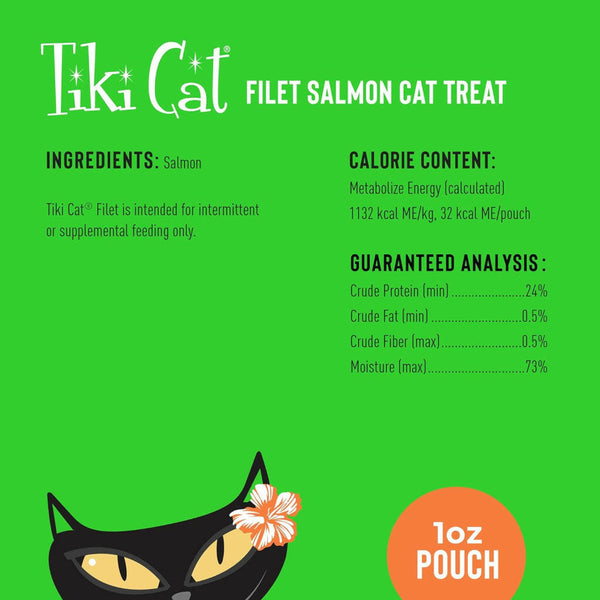 Tiki Cat Salmon Filet Grain-Free Treats For Cats (1 oz x 12 pouches)