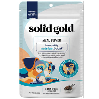 Solid Gold NutrientBoost meal topper for dogs available in 6 oz and 16 oz bags