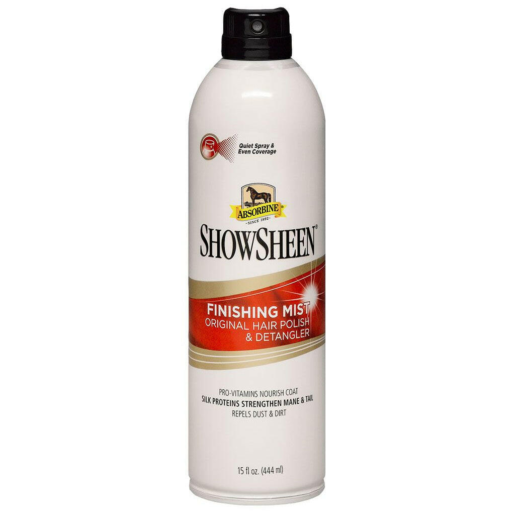 Absorbine showsheen for horses is a sprayable horse detangler and hair polish