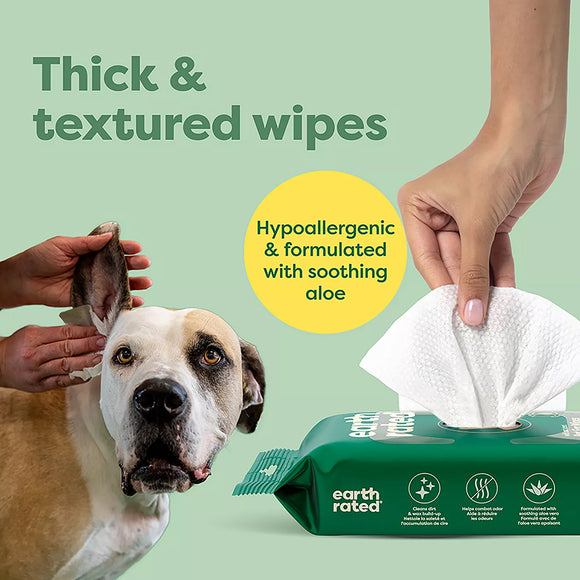 Earth Rated Hypoallergenic Ear Wipes For Dogs (60 ct)