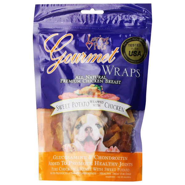 Loving Pets Gourmet All Natural Premium Sweet Potato And Chicken Wraps Dog Treats (8-oz)