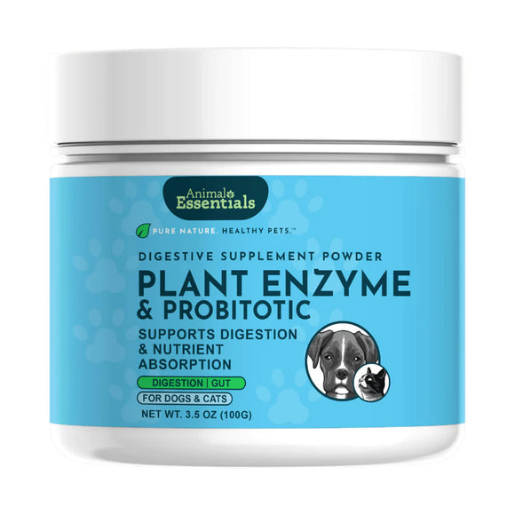 Animal Essentials Plant Enzyme & Probiotic Digestive Supplement Powder for Dogs & Cats