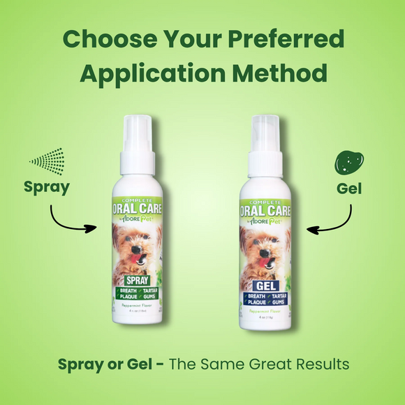 Adore Pet Complete Oral Care Spray Peppermint Flavor for Dogs & Cats, 4-oz