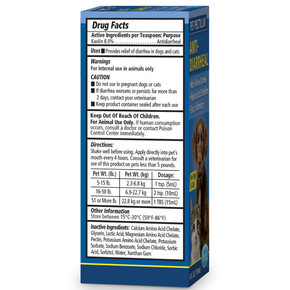PET Pectillin Diarrhea Medication for Dogs & Cats (4 oz)