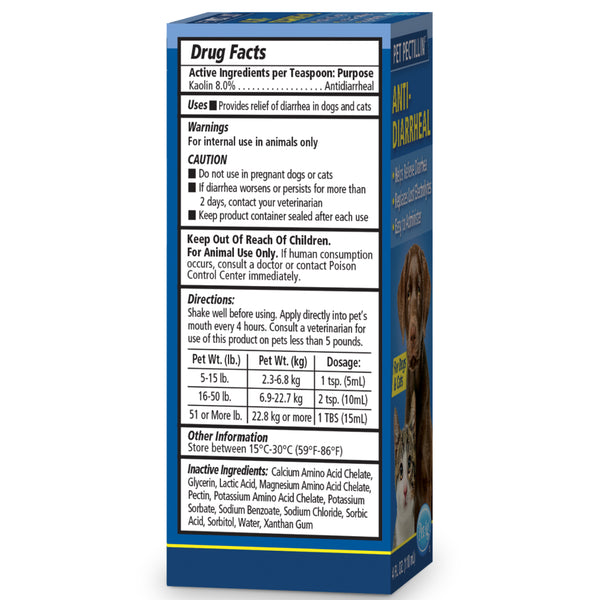 PET Pectillin Diarrhea Medication for Dogs & Cats (4 oz)