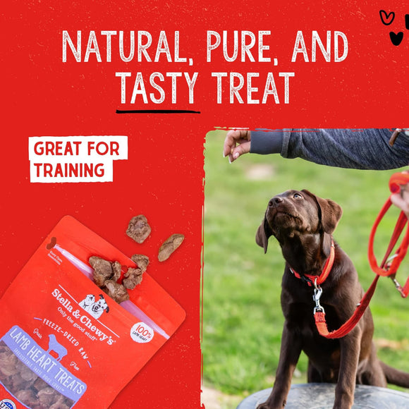 Stella & Chewy's Free-Dried Lamb Hearts Dog Treats (3 oz)
