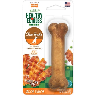 Nylabone Healthy Edibles Natural Long Lasting Bacon Flavor Dog Chew Treats- Small/Regular (1 ct)