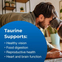 petag taurine tablets support healthy vision, food digestion, reproductive health, heart and brain function