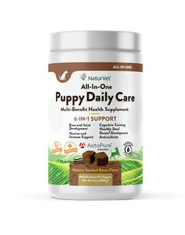 NaturVet Puppy Daily Care Multi-Benefit 6-in-1 Support For Puppies (60 Soft Chews) - 0