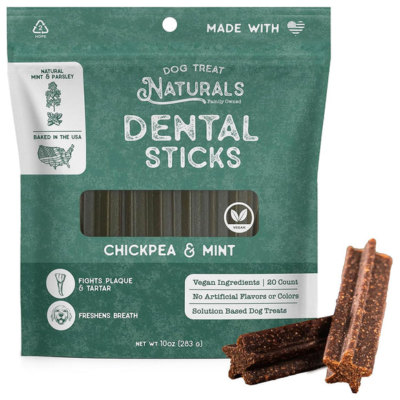 Dog Treat Naturals Dental Sticks Chickpea & Mint Dog Treats (20 count)