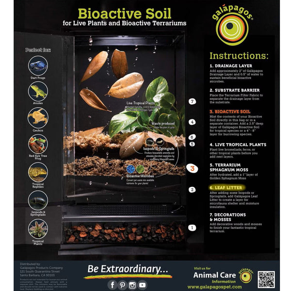 Galapagos Bioactive Tropical Soil Substrate for Reptiles & Amphibians