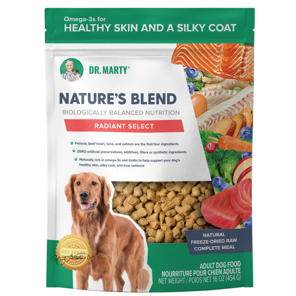 Dr Marty Nature's Radiant Select Freeze Dried Raw Dog Food for Skin & Coat (16 oz)