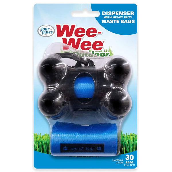 Four Paws Wee-Wee Outdoor Waste Bag Dispenser with Heavy Duty Waste Bags For Dogs