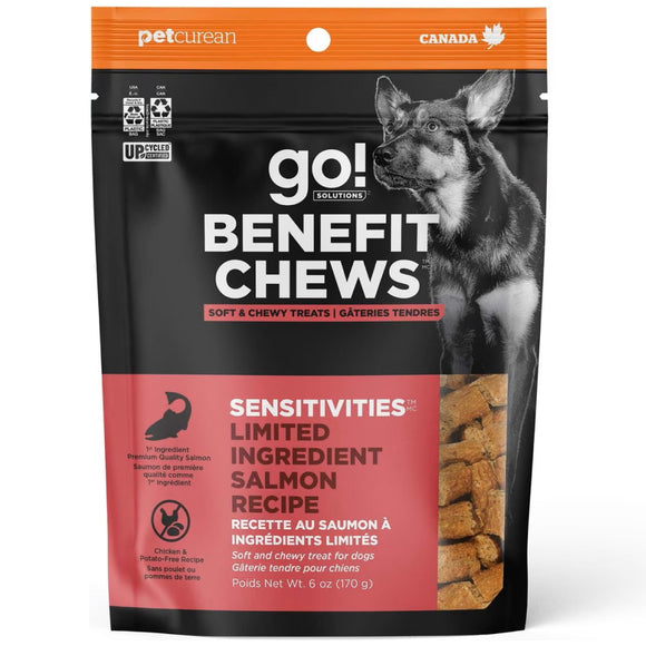 Go! Solutions Benefit Chews Sensitivies Limited Ingredient Salmon Recipe Soft & Chewy Treats for Dogs (6 oz)