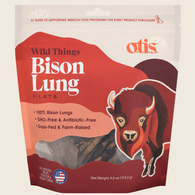OTIS Wild Things Bison Lung Filets Treats for Dogs (4 oz)