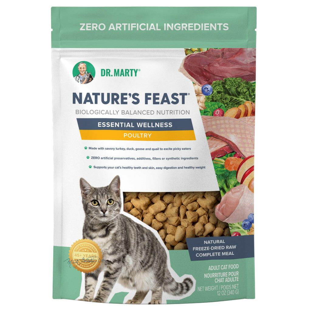 Dr. Marty Nature's Feast Essential Wellness Poultry Freeze Dried Raw Cat Food