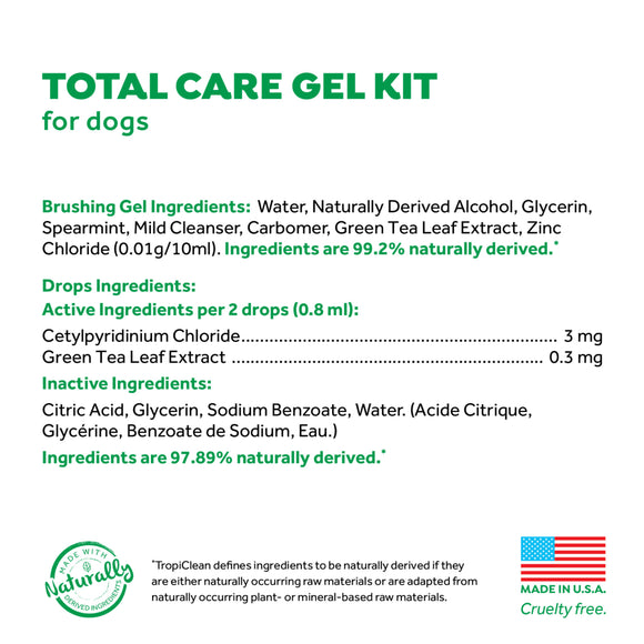 TropiClean Fresh Breath No Brushing Total Care Clean Teeth & Oral Care Gel Kit- 4oz