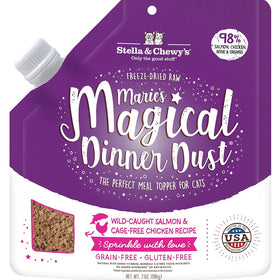 Stella & Chewy's Marie’s Magical Dinner Dust Wild Caught Salmon & Cage Free Chicken Recipe Freeze-Dried Cat Food Topper (7 oz)