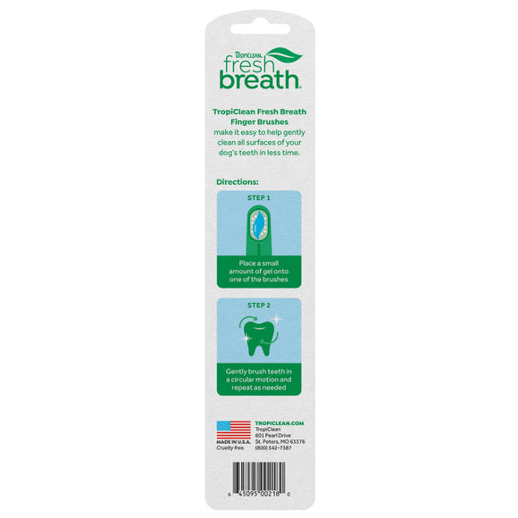 TropiClean Fresh Breath Finger Brushes for Pets- 2 pack