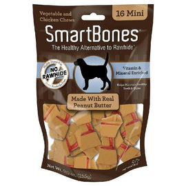 SmartBones Rawhide-Free Peanut Butter Chews (16 mini bones)
