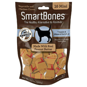 SmartBones Rawhide-Free Peanut Butter Chews (16 mini bones)