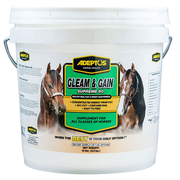 Adeptus Gleam & Gain Supreme 60 Coat & Weight Gain Supplement for Horses