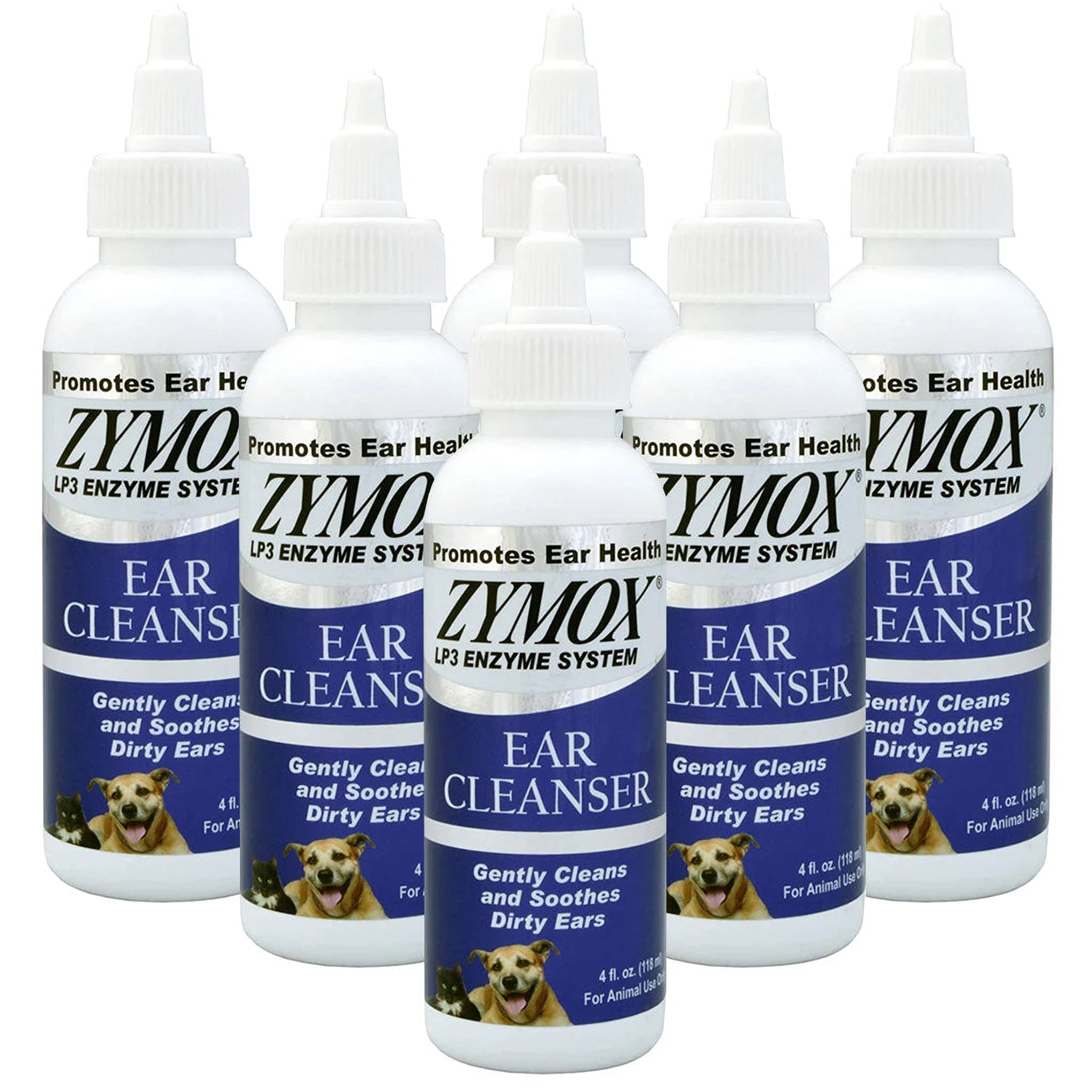 Multipack of Zymox veterinary ear cleanser with six bottles