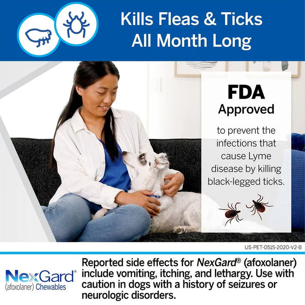 nexgard for dogs 10.1-24 lbs is fda-approved to prevent infections that cause lyme disease