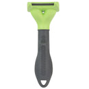 Side view of the Furminator grooming tool showcasing its green and black design
