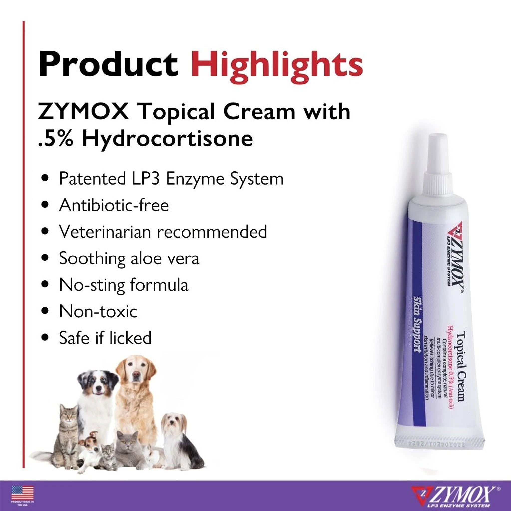 Tube of Zymox topical cream designed for canine use