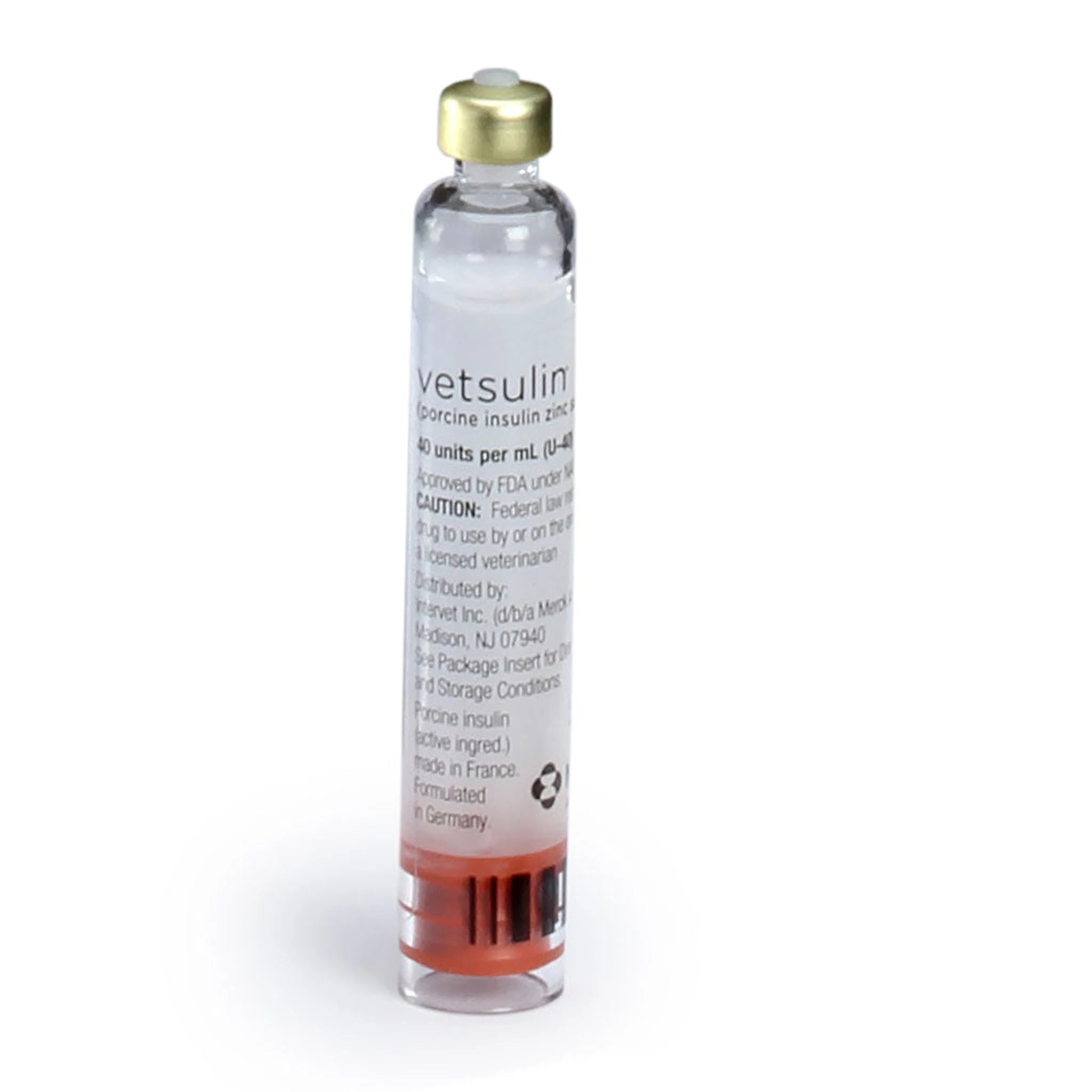 Vetsulin Insulin U-40 Cartridge for VetPen on a white background