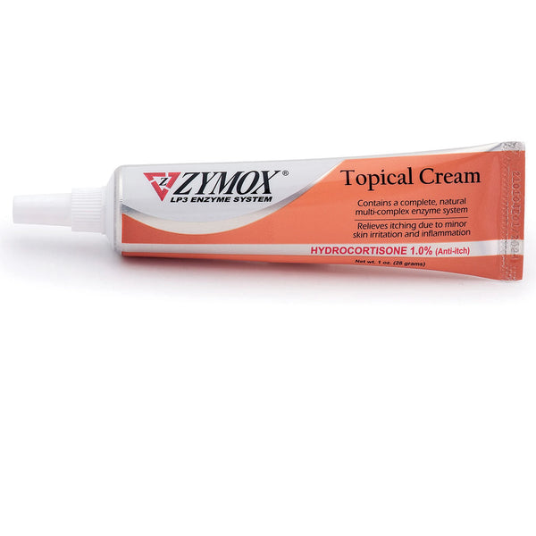 Tube of Zymox veterinary strength cream for topical use