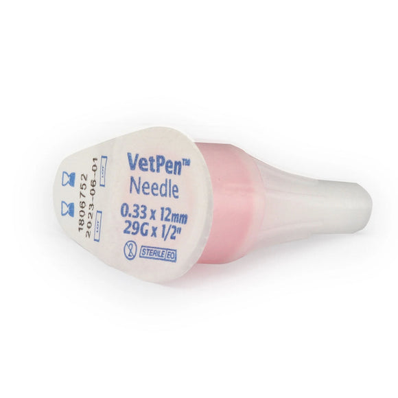 Single Vetsulin VetPen needle with branding visible