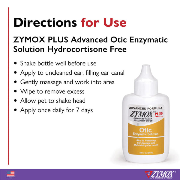 Zymox Plus Advanced formula for ear health, hydrocortisone-free