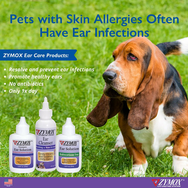 Corrected spelling: Zymox Enzymatic Topical Spray for dogs' skin relief