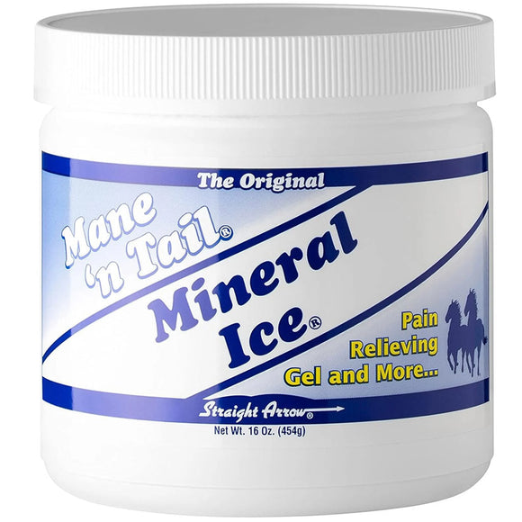 Close-up of the label on Mane 'n Tail Mineral Ice Pain Relieving Gel