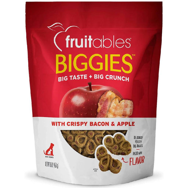 Fruitables Biggies Crispy Bacon & Apple Dog Treats (16 oz)
