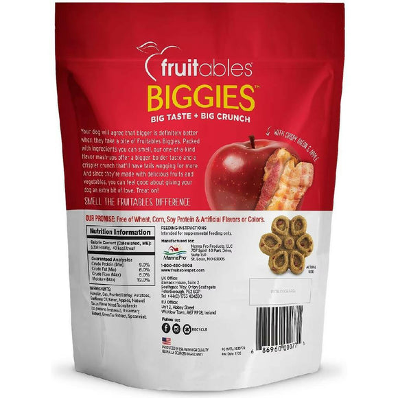 Fruitables Biggies Crispy Bacon & Apple Dog Treats (16 oz)
