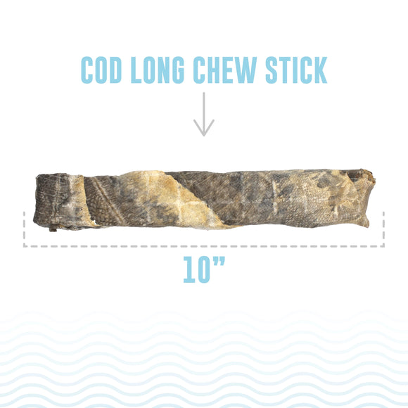 Icelandic+ Hand Wrapped Cod Skin Long Chew Stick Dog Treats.